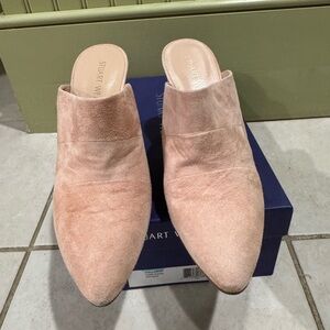 Stuart Weitzman Blush Suede Slip-Ons